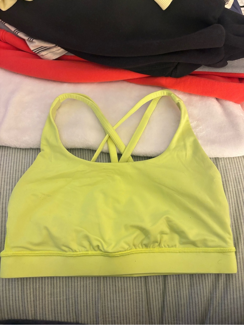 Lululemon Yellow Crossback Sports Bra - Lightweight Support